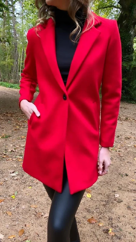 Rosario Red Collared Coat