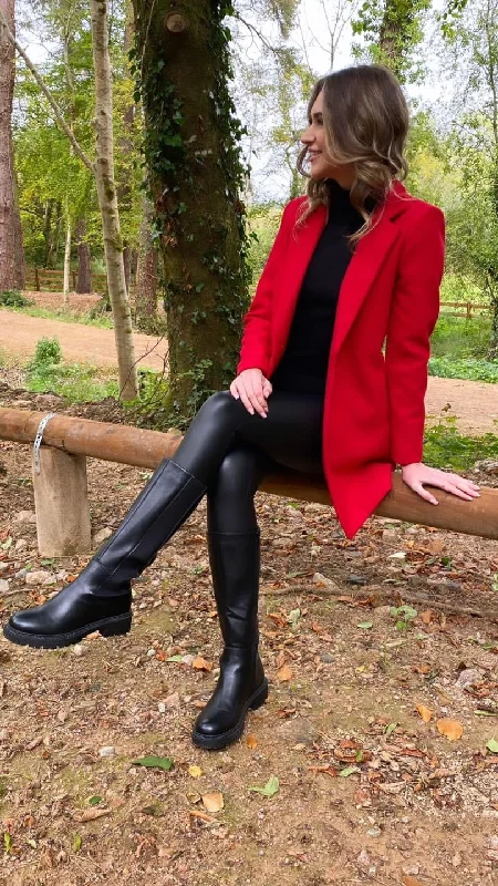 Rosario Red Collared Coat