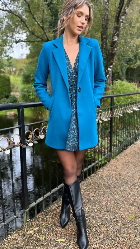 Rosario Teal Collared Coat