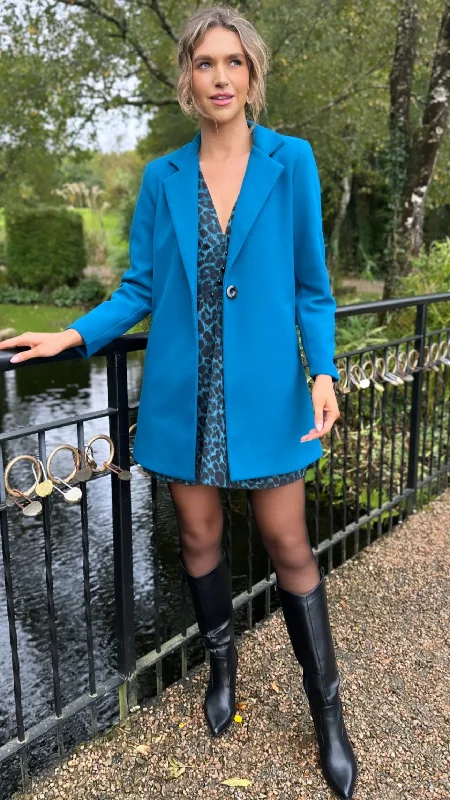 Rosario Teal Collared Coat