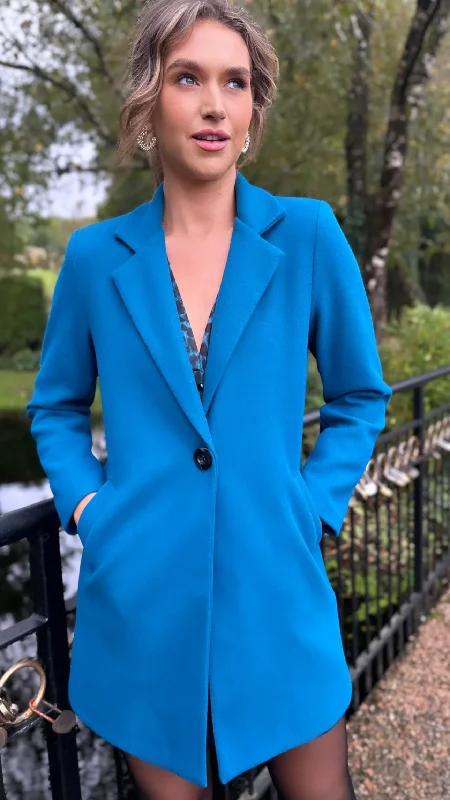 Rosario Teal Collared Coat