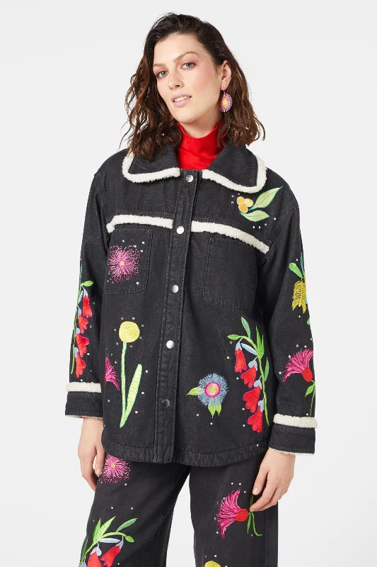 Winter Waratah Embroidered Jacket