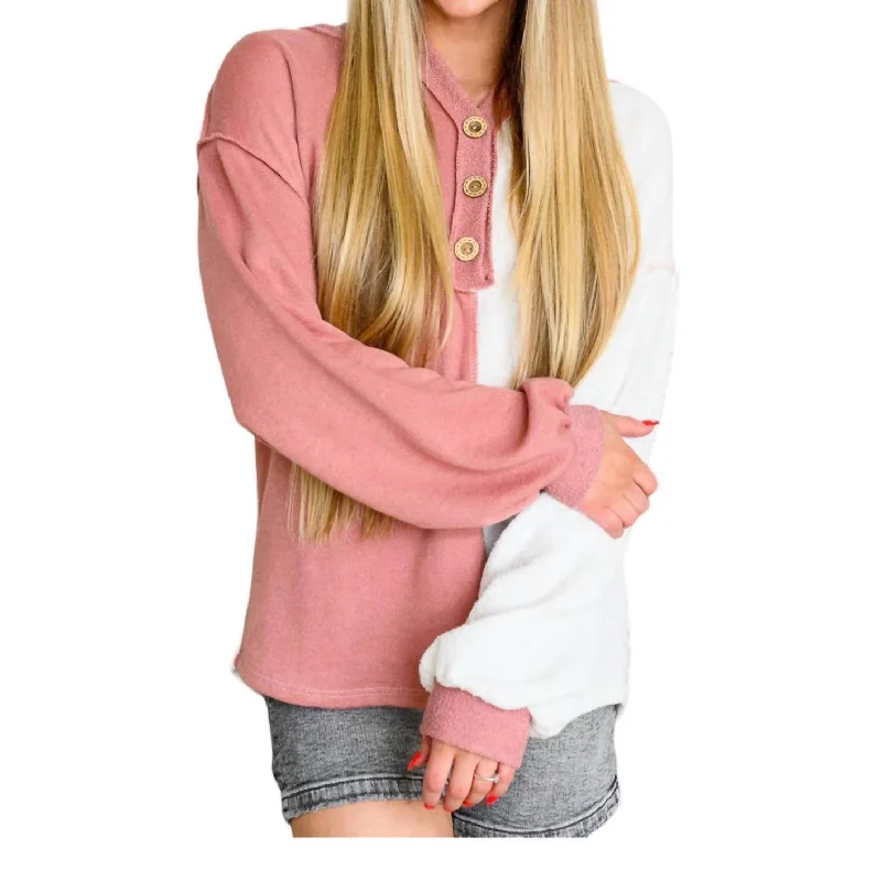 Best On The Block Hoodie In White And Pink