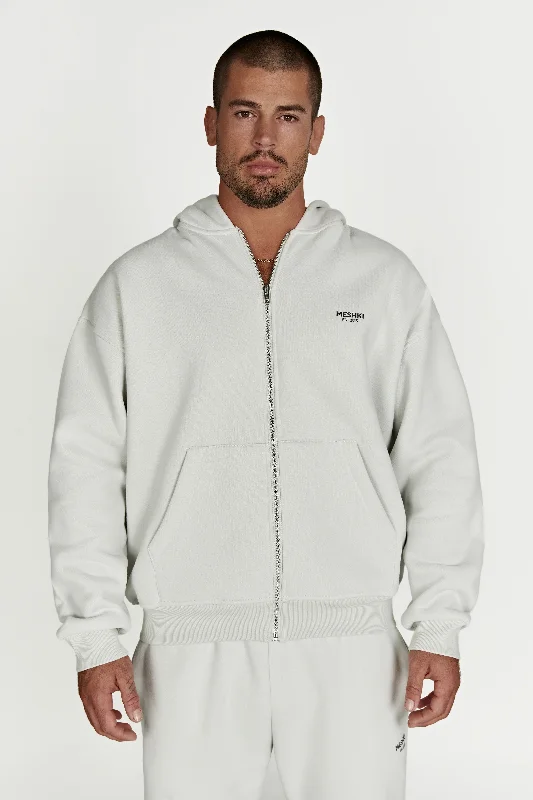 Corrie Unisex Zip Through Hoodie - Smoke Grey