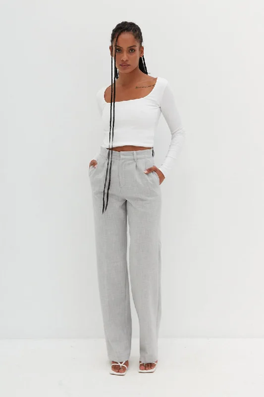 Crop Square Neck Top - White