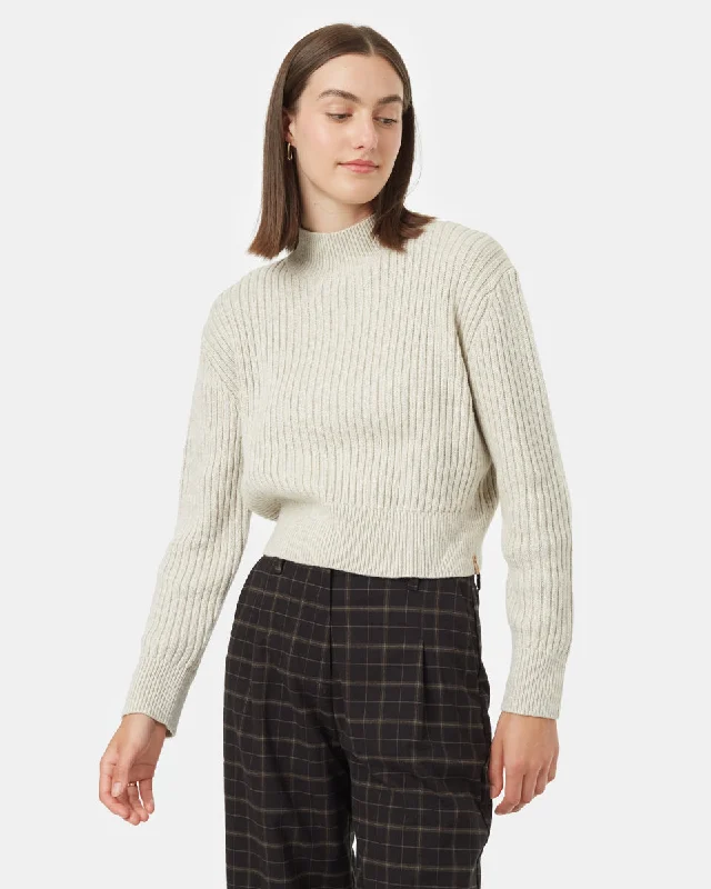 Highline Rib Cropped Mock Neck