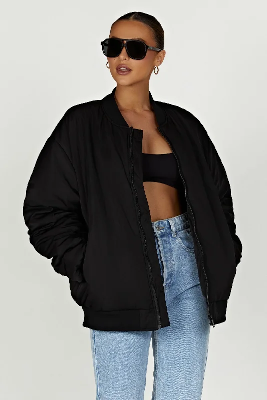 Johanna Recycled Bomber Jacket - Black