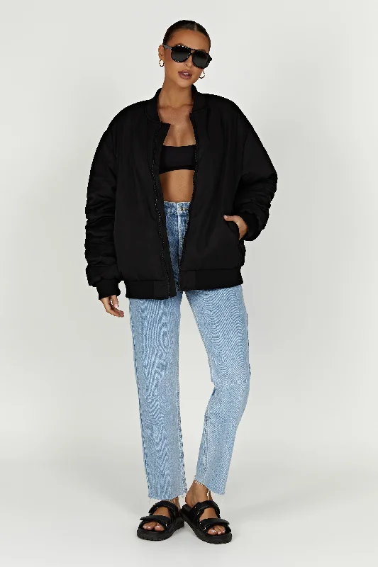 Johanna Recycled Bomber Jacket - Black