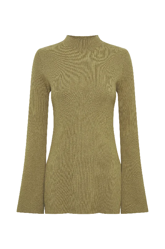 Jovie Oversized Knit Jumper - Olive