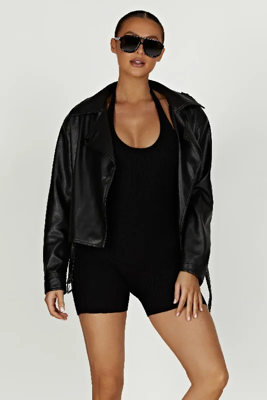 Kirby Faux Leather Jacket - Black