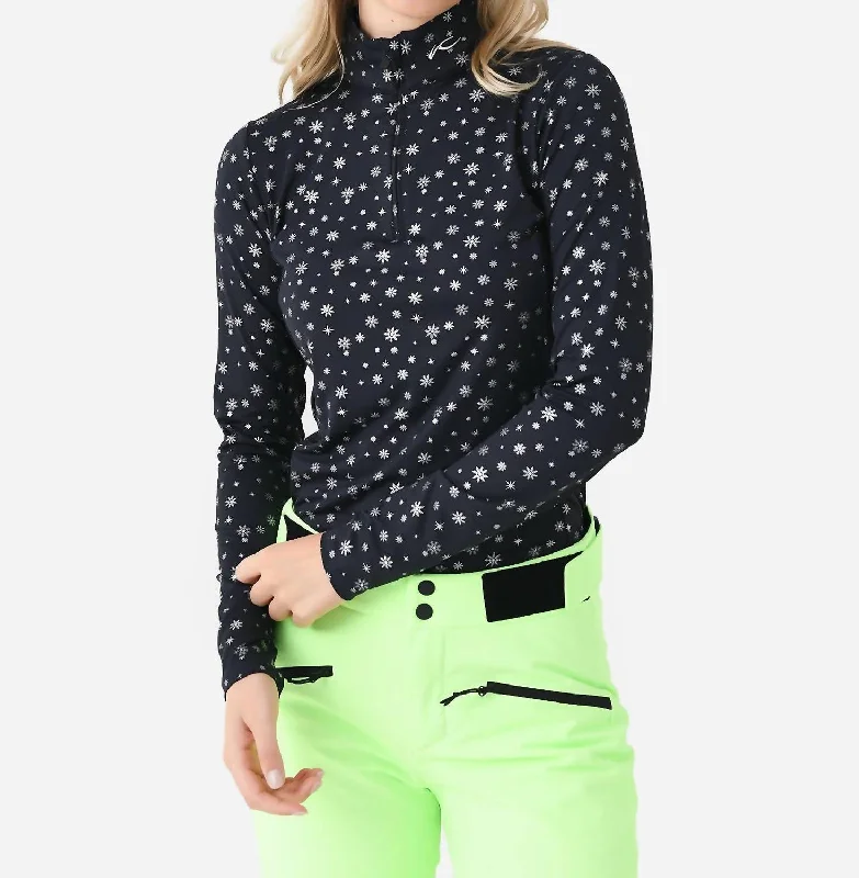 Motion Print Half-Zip Sweatshirt In Deep Space/print Silver