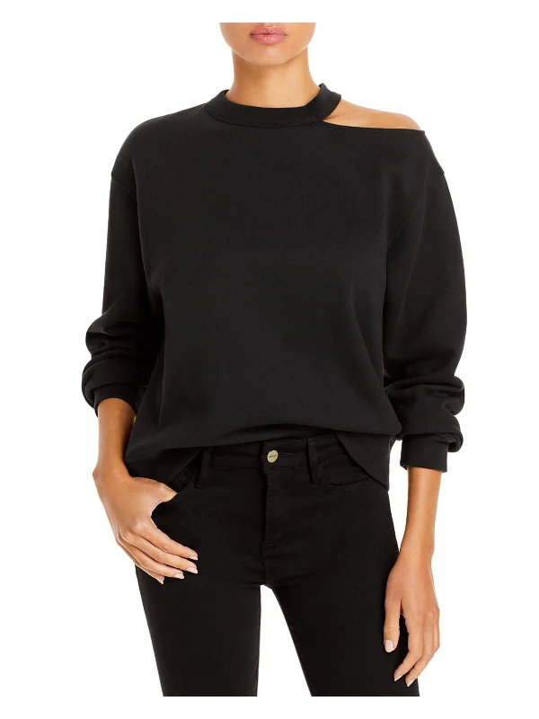 Quincy Womens Crewneck Cutout Sweatshirt