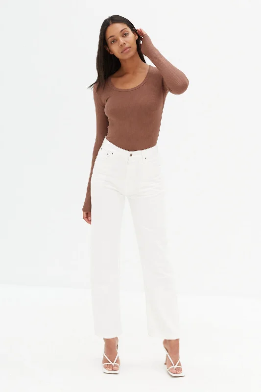 Scoop Neck Top - Chocolate