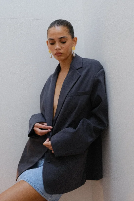 Simone Oversized Blazer - Charcoal