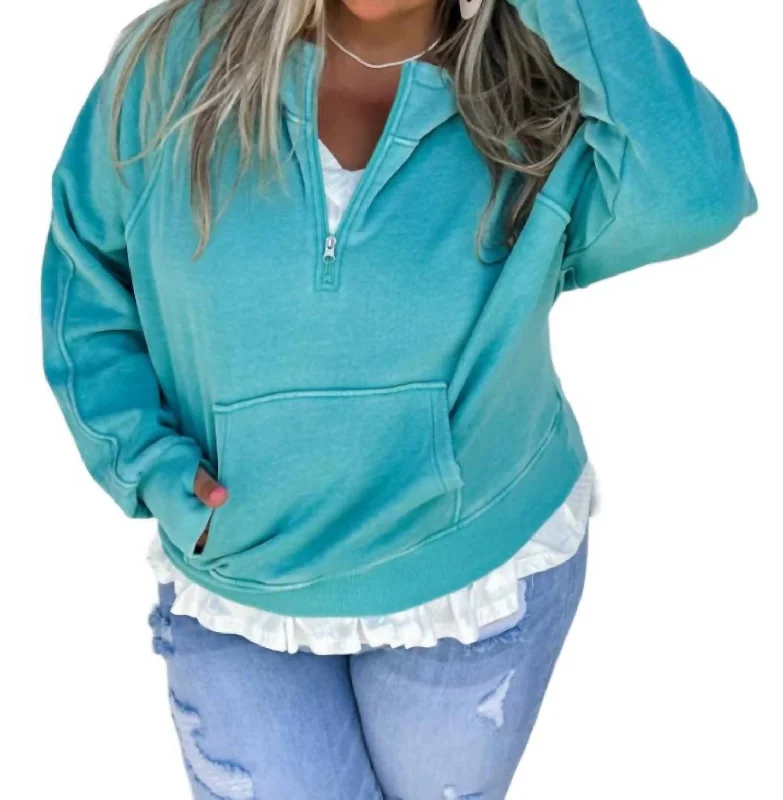 Thumbhole Hooded Pullover In Hanging By A Moment