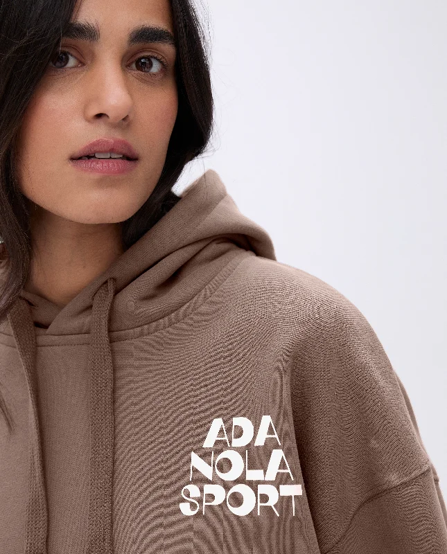 Retro Relaxed Hoodie - Pebble Brown/Marshmallow White