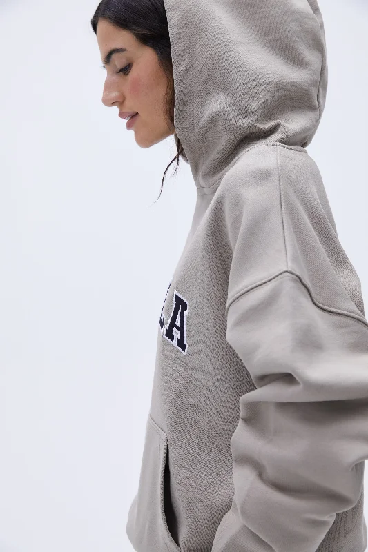 Varsity Oversized Hoodie - Clay Beige