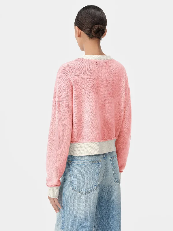 WOMEN - WOMEN'S AMIRI VINTAGE CASHMERE CREW - Flamingo Pink