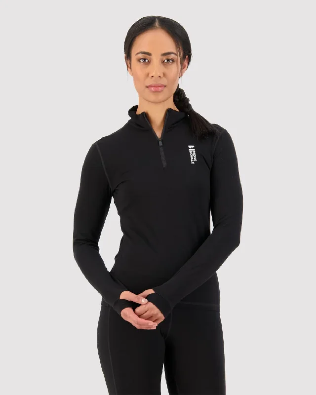 Cascade Merino Flex 1/4 Zip - Black