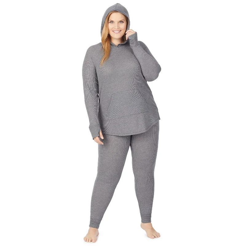 Stretch Thermal Long Sleeve Hoodie Tunic PLUS