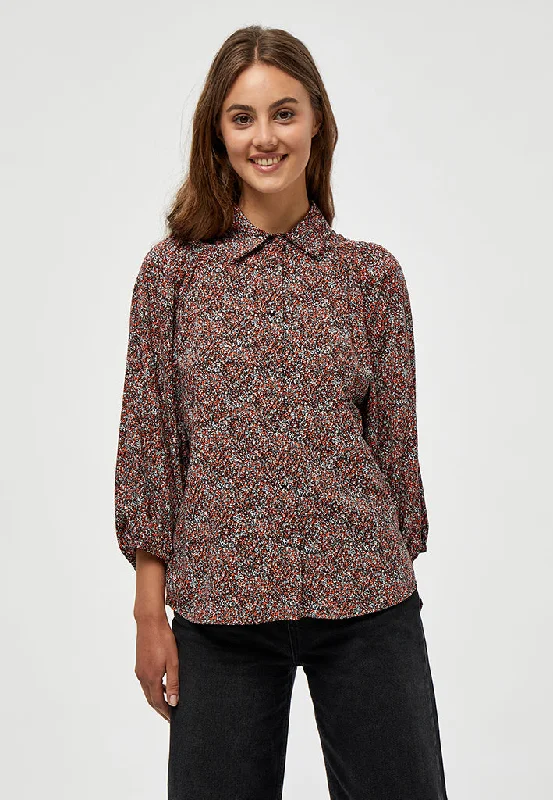 Anina shirt - Lipstick Red Flower Print