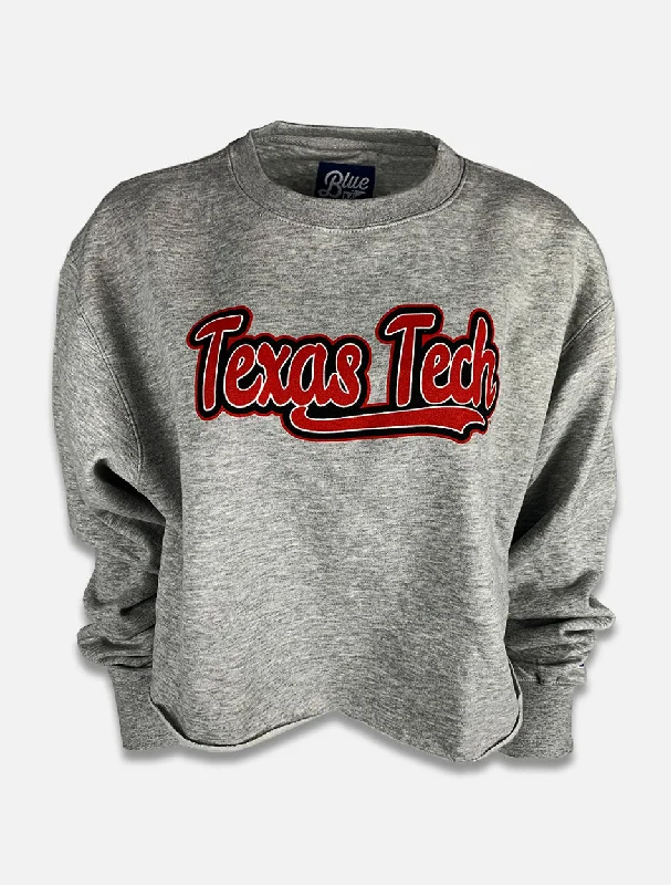 Blue 84 Texas Tech Red Raiders ""Fintech"" Cropped Raw Edge Sweatshirt