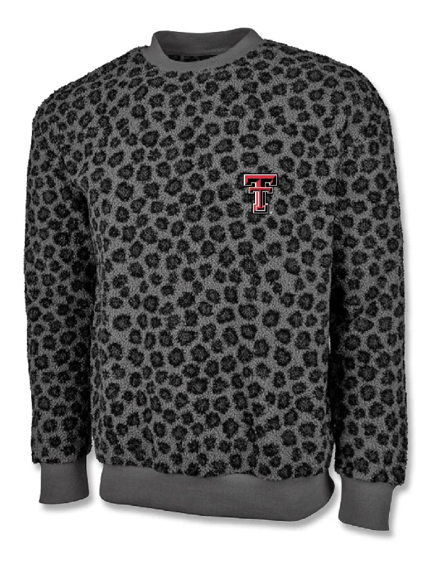 Charles River Texas Tech Double T Leopard Printed Sherpa Crew