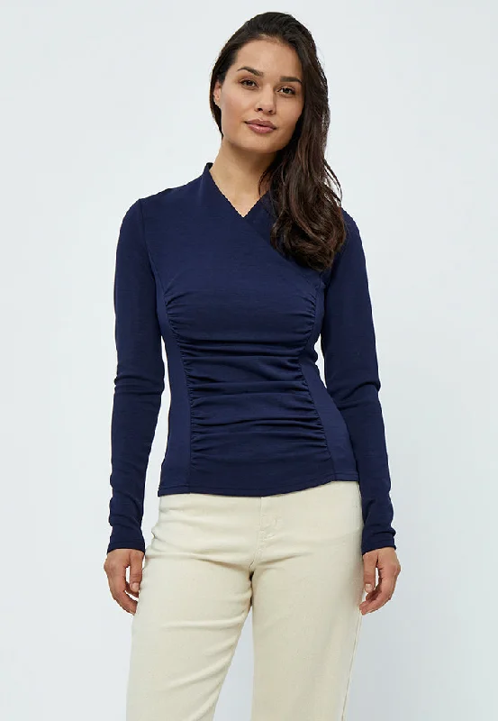 Laila Wrap Blouse - NAVY