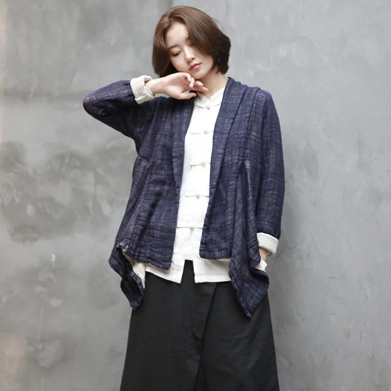 Women's Irregular Retro Cotton Linen Cardigan