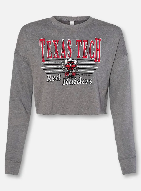 Texas Tech Raider Red ""Vintage Bar Belle"" Cropped Sweatshirt