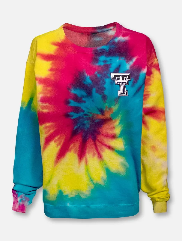 Texas Tech Red Raiders Double T Tie Dye Crew Sweatshirt