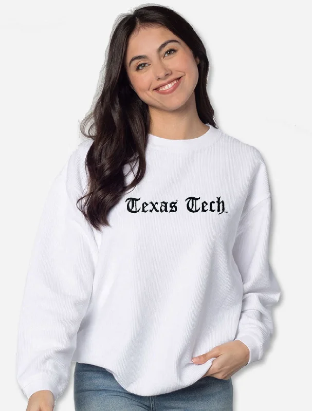 Texas Tech Red Raiders ""Old English""  White Corduroy Sweatshirt