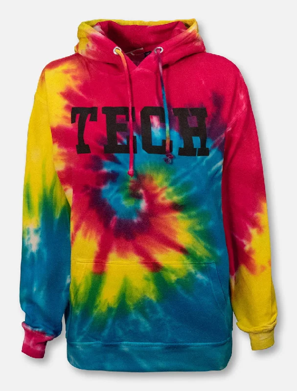 Texas Tech Red Raiders ""TECH Block"" Tie Dye Hoodie