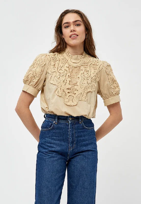 MSVictoria Embroidery Blouse - Nomad Sand