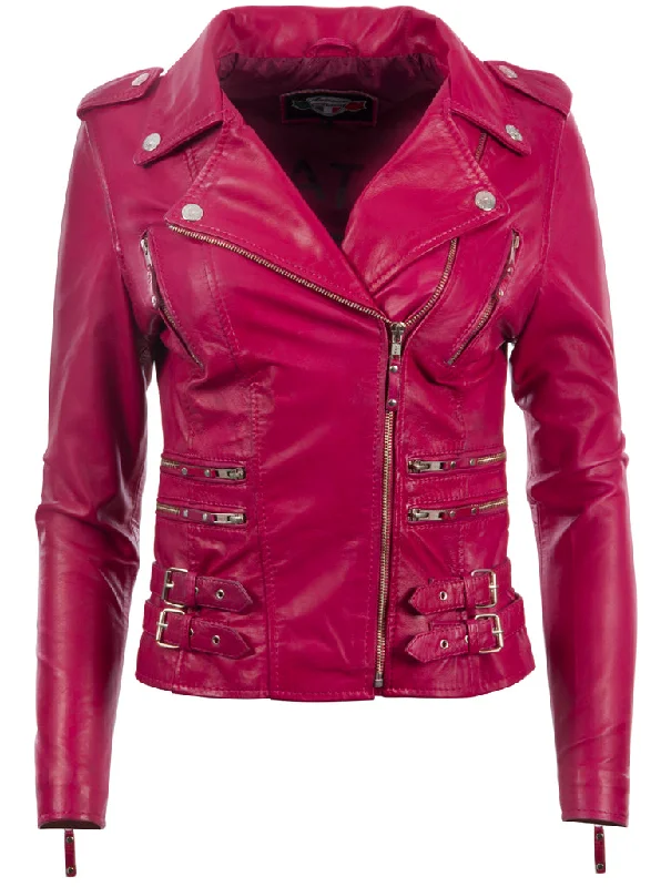 AGSM Women's Biker Jacket - Pink