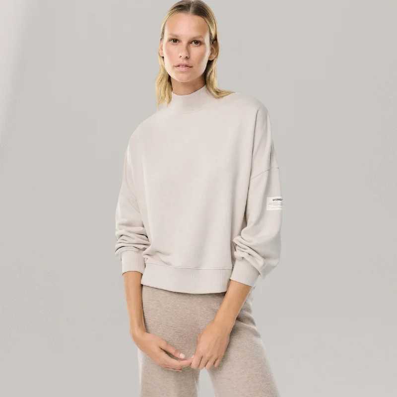 Cycla - Mock Neck Dolman Sleeve Sweatshirt | Washed Stone