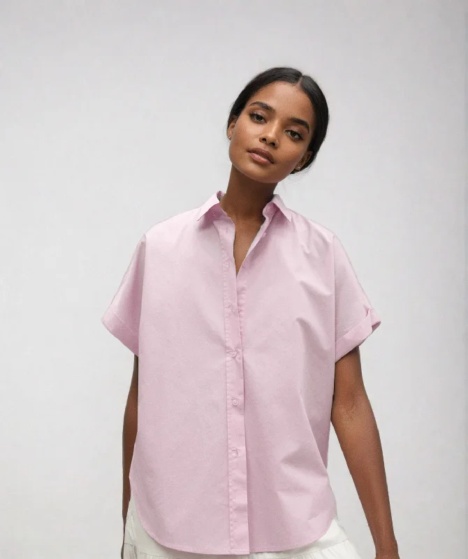 Isa - Kimono Short Sleeve Shirt - Blush Pink | Women's