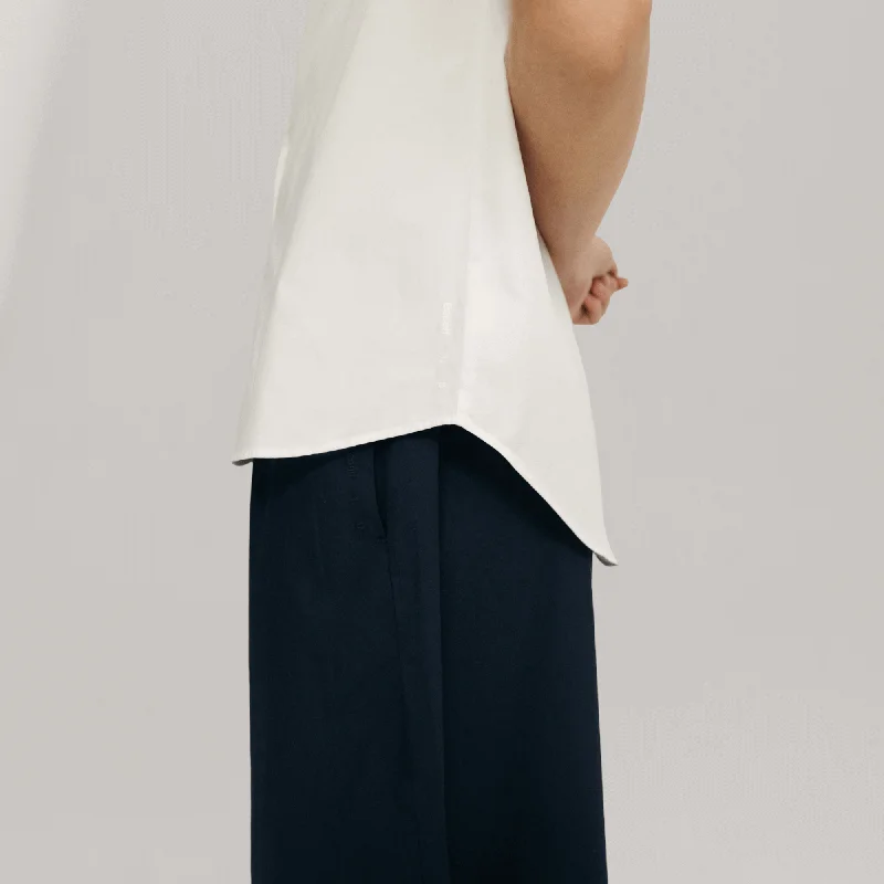 Laura - Organic Cotton Sleeveless Shirt | White