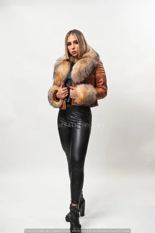 Women's Jay Biker Full Fox Fur [Caramel Crunch]