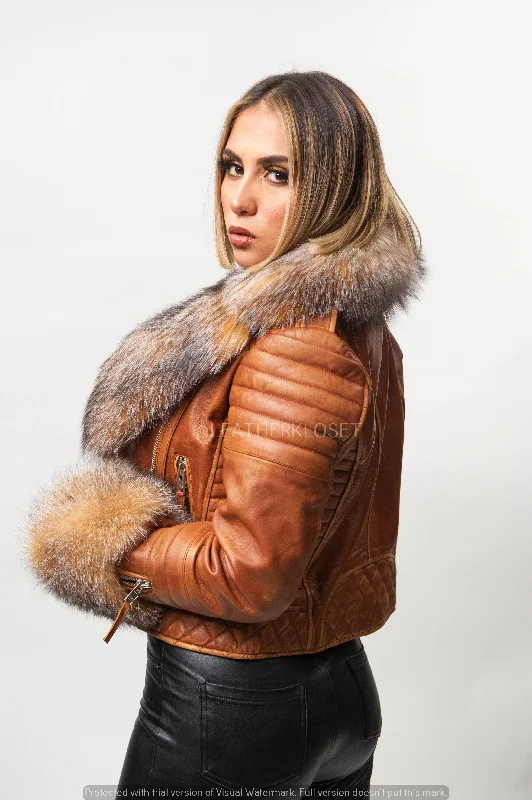 Women's Jay Biker Full Fox Fur [Caramel Crunch]