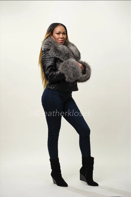 Women's Jay Biker Full Fox Fur [Silver Fox]