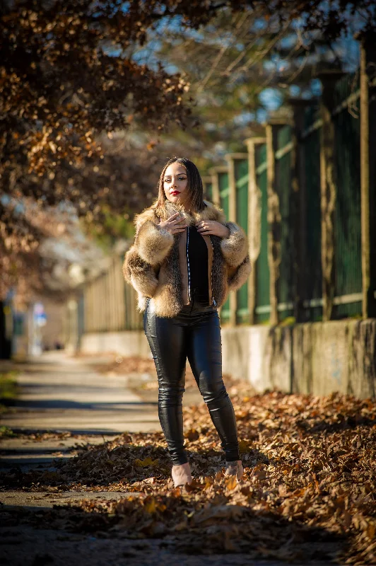 Women's Leather And Fox Combo [Tan/Gold]