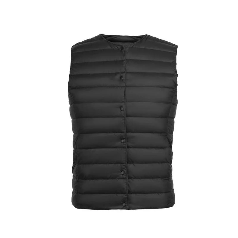 Women's Ultra-Light Down Vest 90% Matt Fabric Portable Warm Sleeveless Winter Liner Two Ways Waistcoat Jacket for Women  Warm Vests