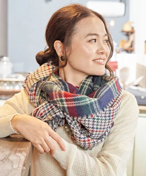 Double Plaid Shawl