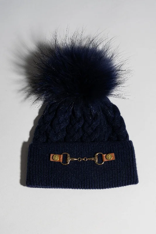 Burley Pom Pom Hat - Navy