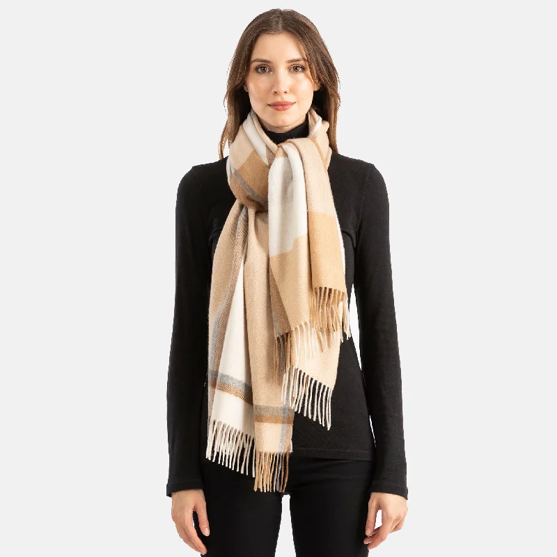 Cashmere Colorblock Plaid Wrap