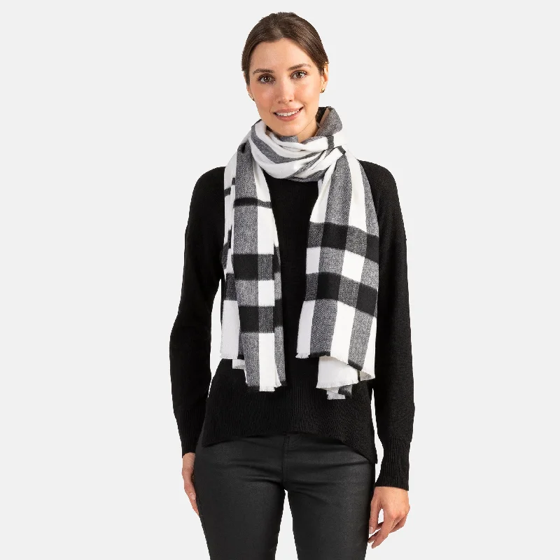 Cashmere Exploded Plaid Oversized Scarf