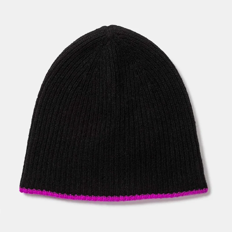 Double Layer Knit Hat with Cuff Tipping