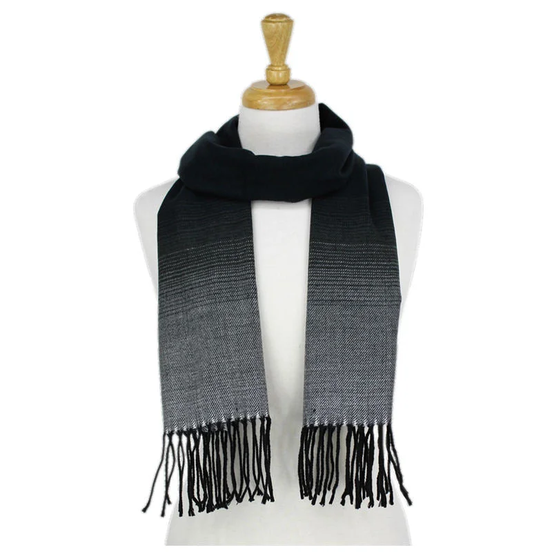 Gradual Color Cashmere Feel Scarf 12-pack Black CM44-1