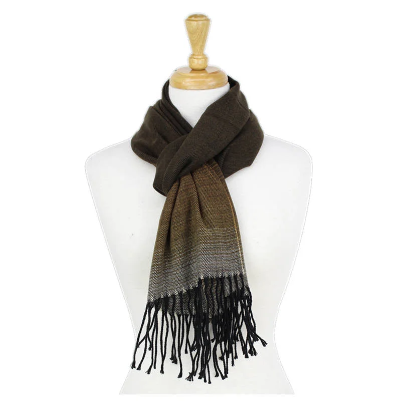 Gradual Color Cashmere Feel Scarf 12-pack Brown CM44-3